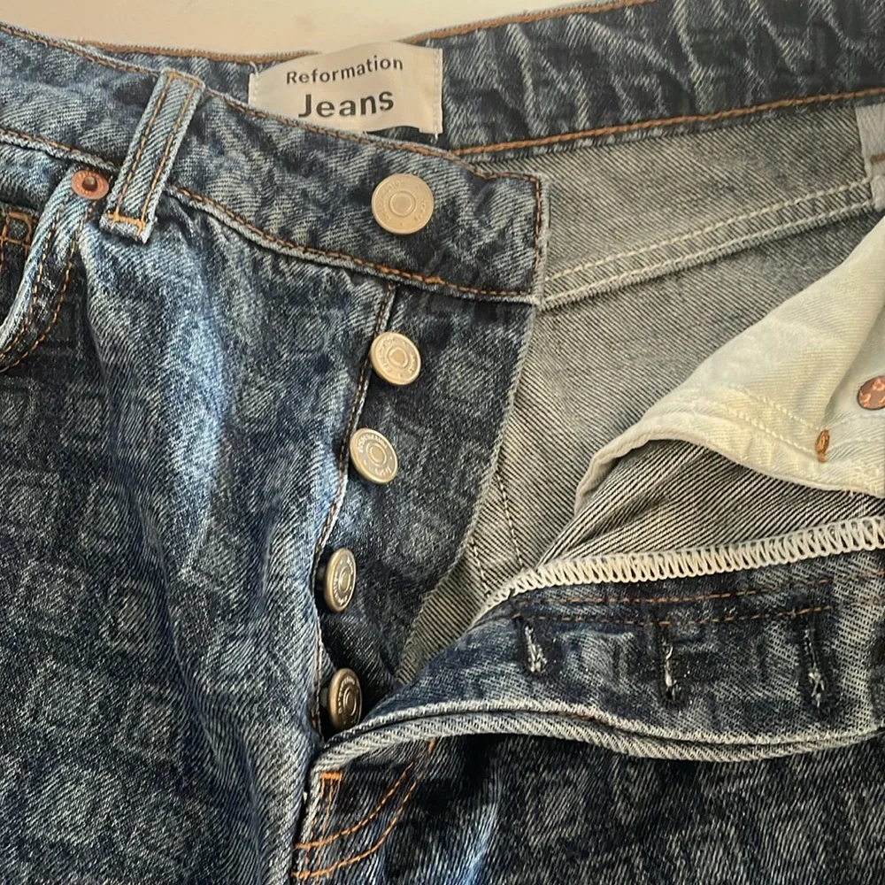 Reformation Cynthia High Rise Straight Long Jeans in Disco size 27 - Picture 4 of 9